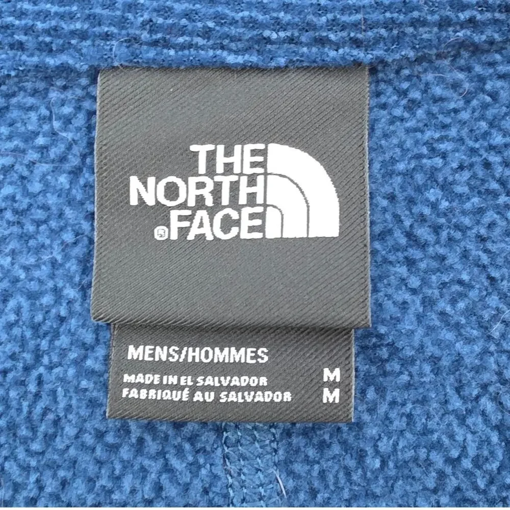 The North Face F21 Textured 1/4 Zip Fleece Pullover Mens Medium Blue Jacket
